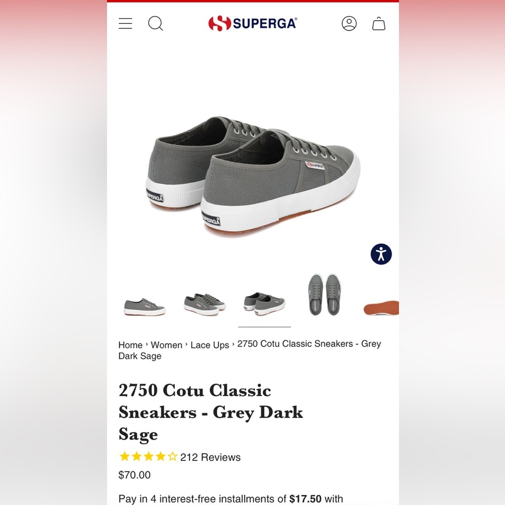 Superga COTU class shoes- gray // barely used
